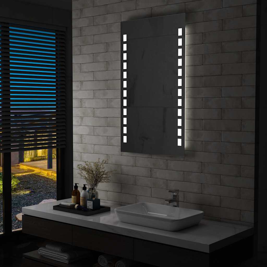 vidaXL Ścienne lustro łazienkowe z LED, 60 x 100 cm
