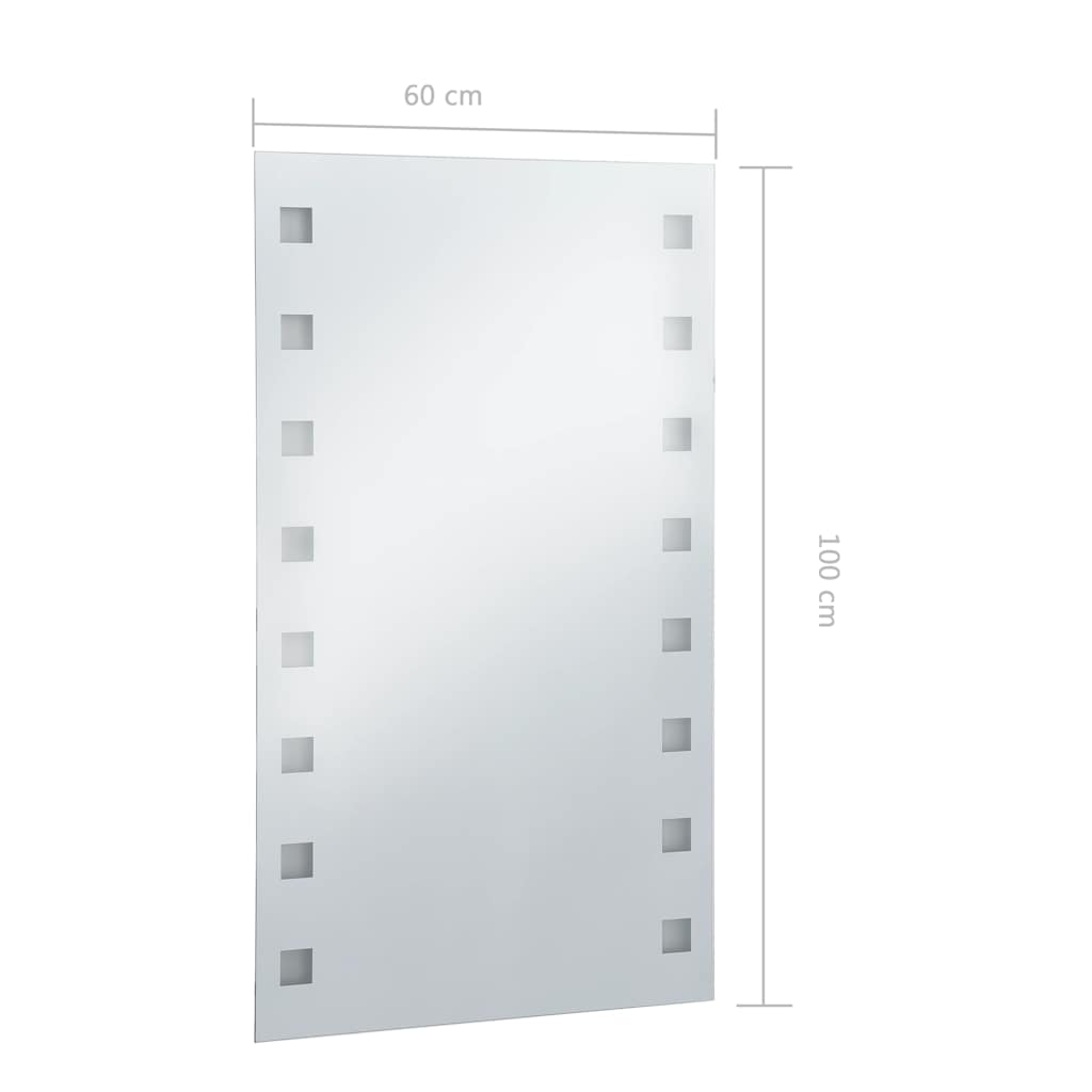 vidaXL Ścienne lustro łazienkowe z LED, 60 x 100 cm