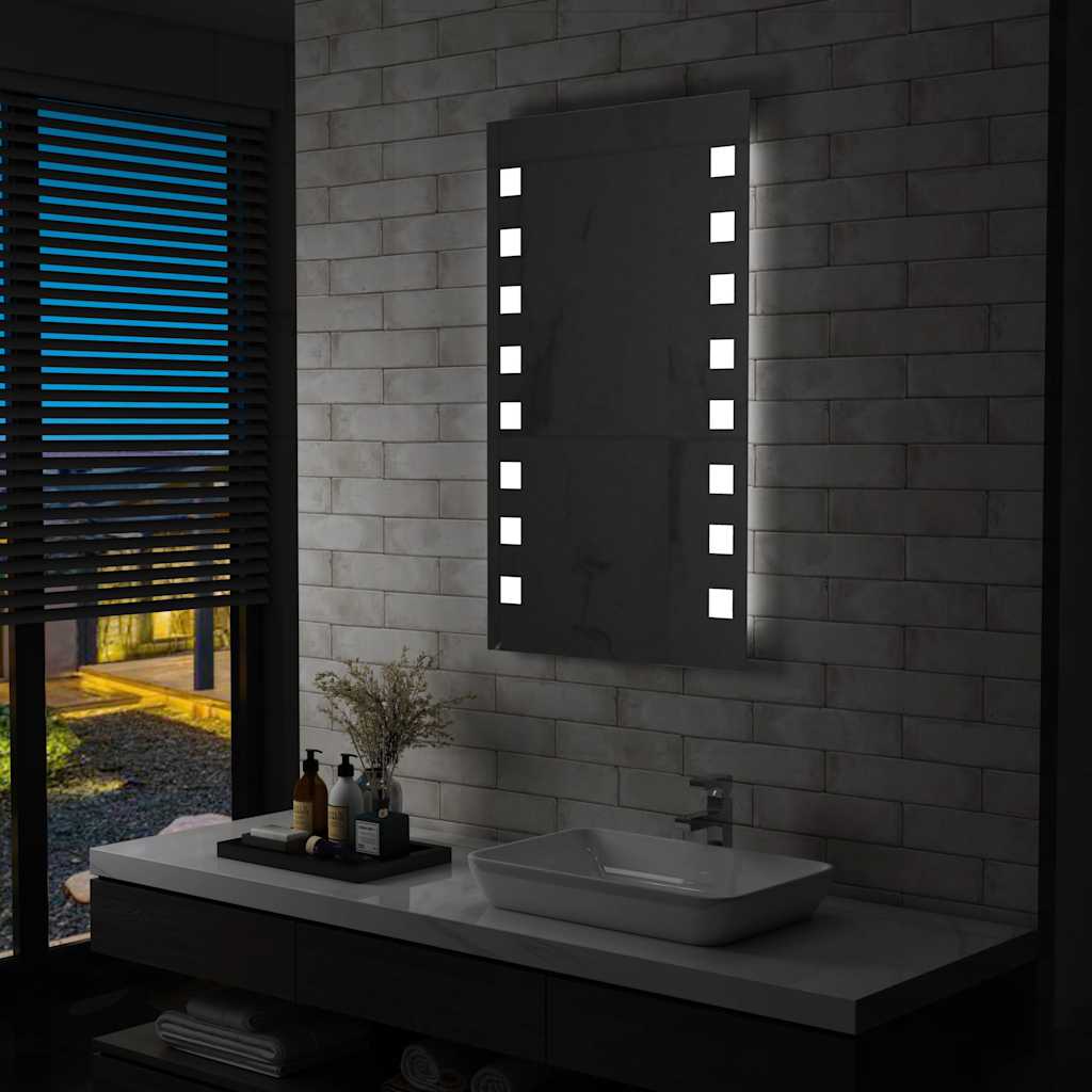 vidaXL Ścienne lustro łazienkowe z LED, 60 x 100 cm