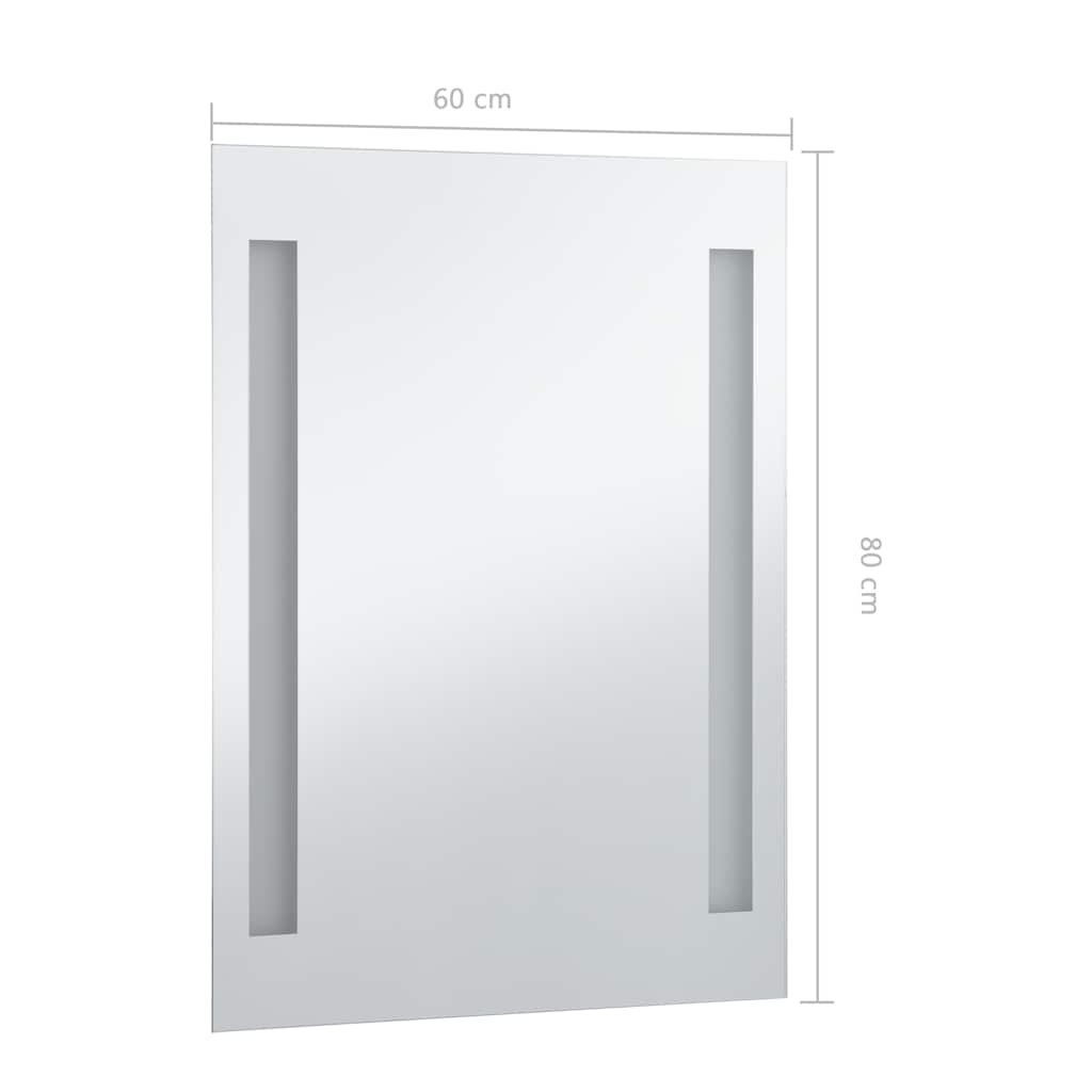 vidaXL Ścienne lustro łazienkowe z LED, 60 x 80 cm