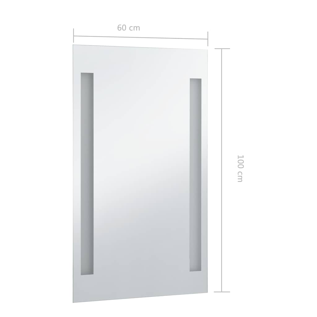 vidaXL Ścienne lustro łazienkowe z LED, 60 x 100 cm