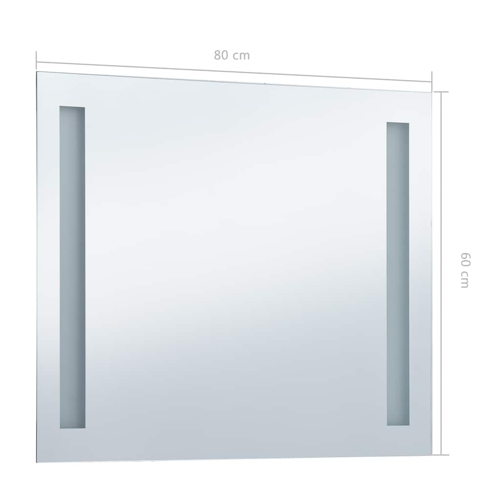 vidaXL Ścienne lustro łazienkowe z LED, 80 x 60 cm