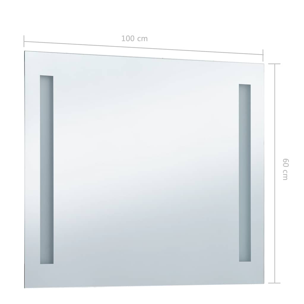 vidaXL Ścienne lustro łazienkowe z LED, 100 x 60 cm
