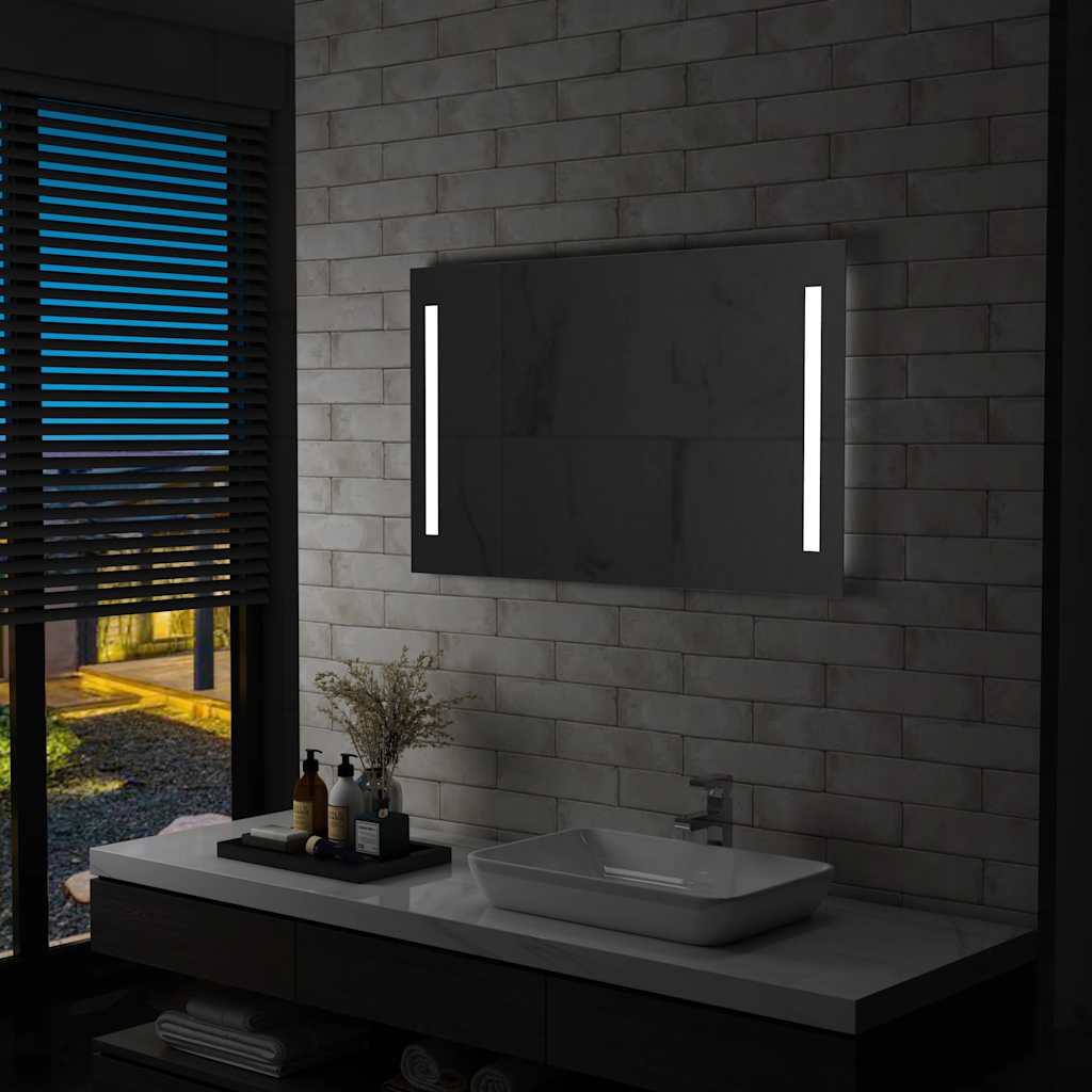 vidaXL Ścienne lustro łazienkowe z LED, 100 x 60 cm