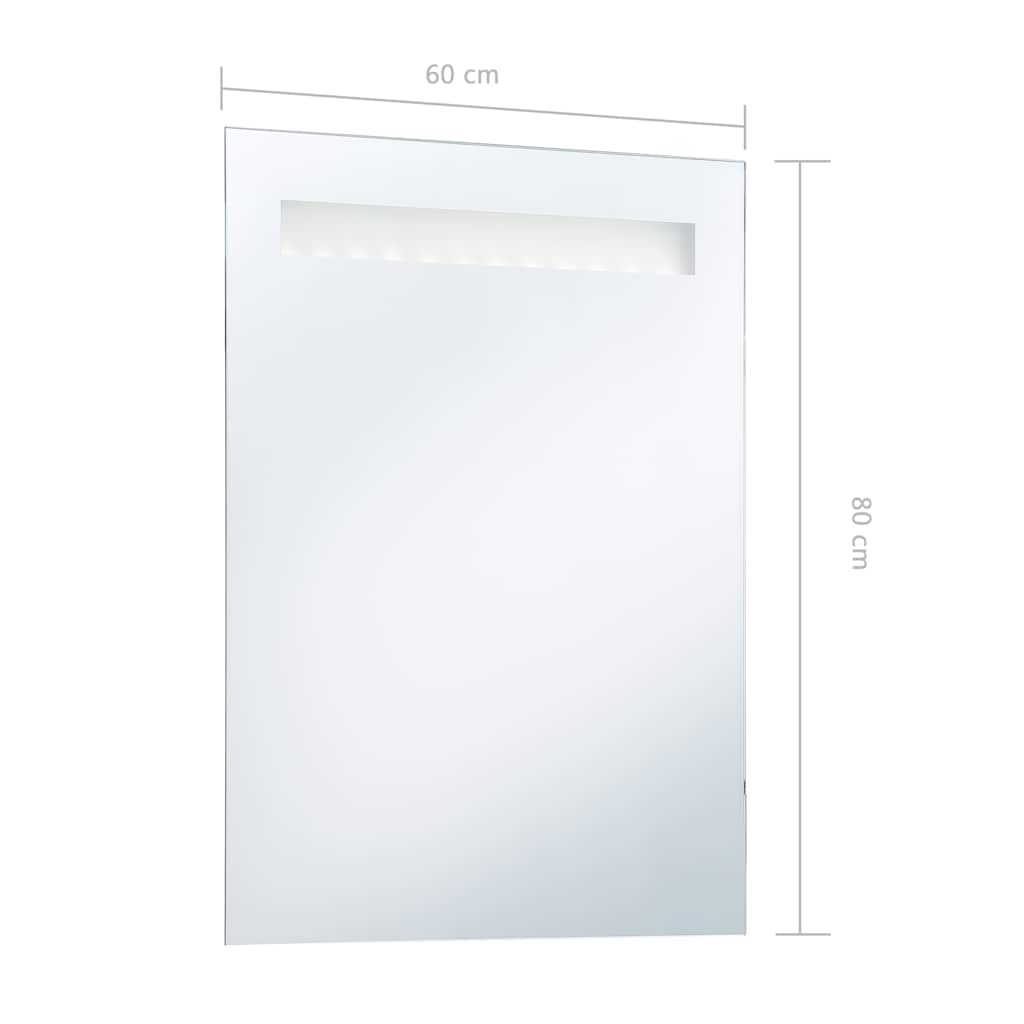 vidaXL Ścienne lustro łazienkowe z LED, 60 x 80 cm