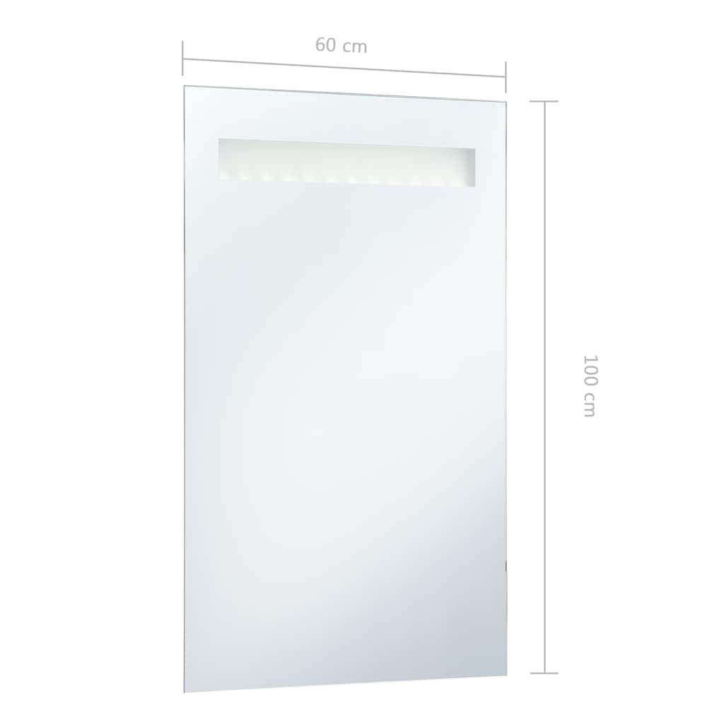 vidaXL Ścienne lustro łazienkowe z LED, 60 x 100 cm