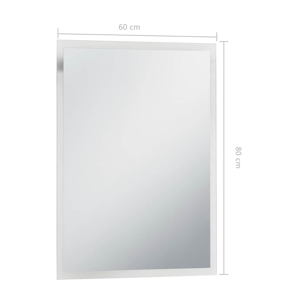 vidaXL Ścienne lustro łazienkowe z LED, 60 x 80 cm