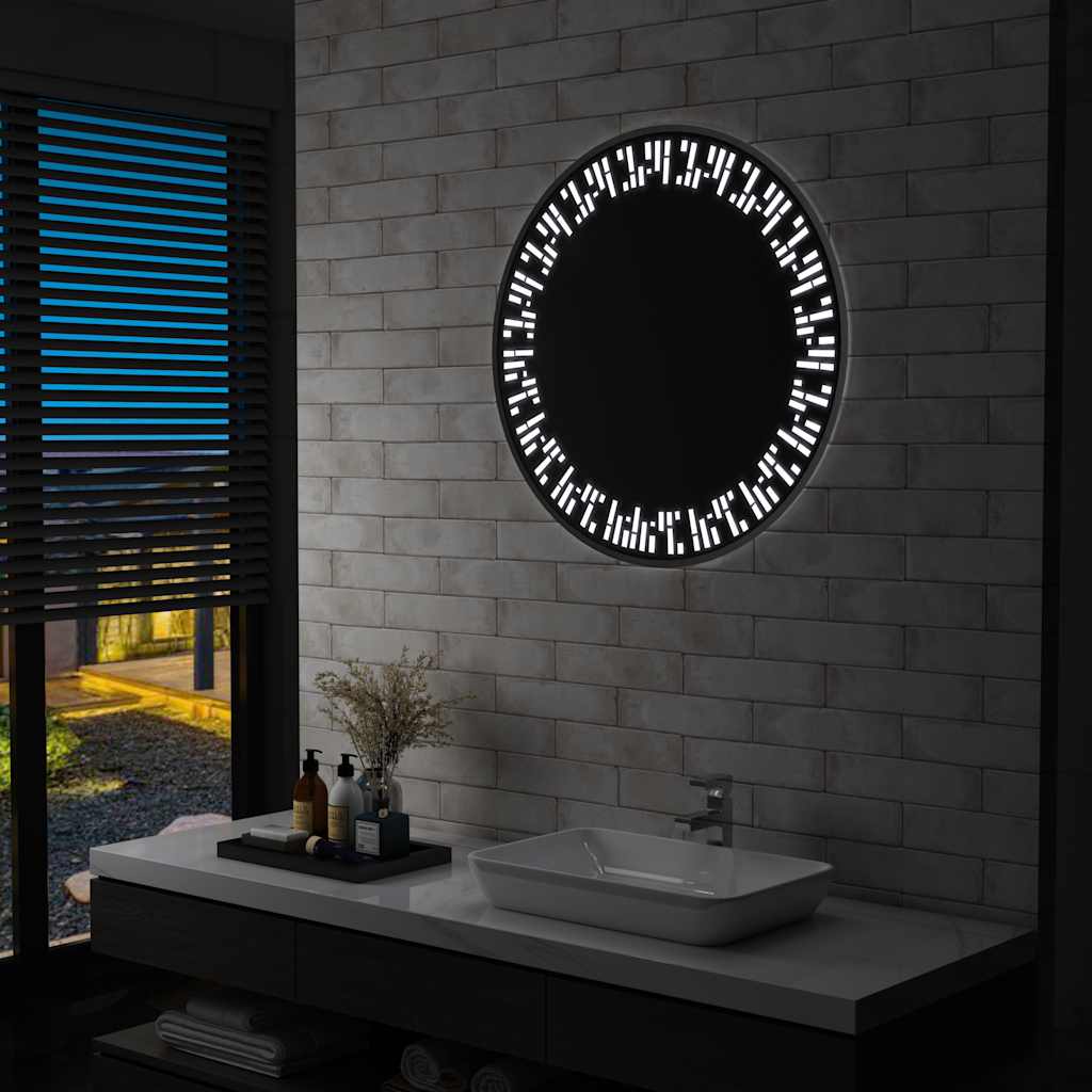 vidaXL Lustro łazienkowe z LED, 80 cm