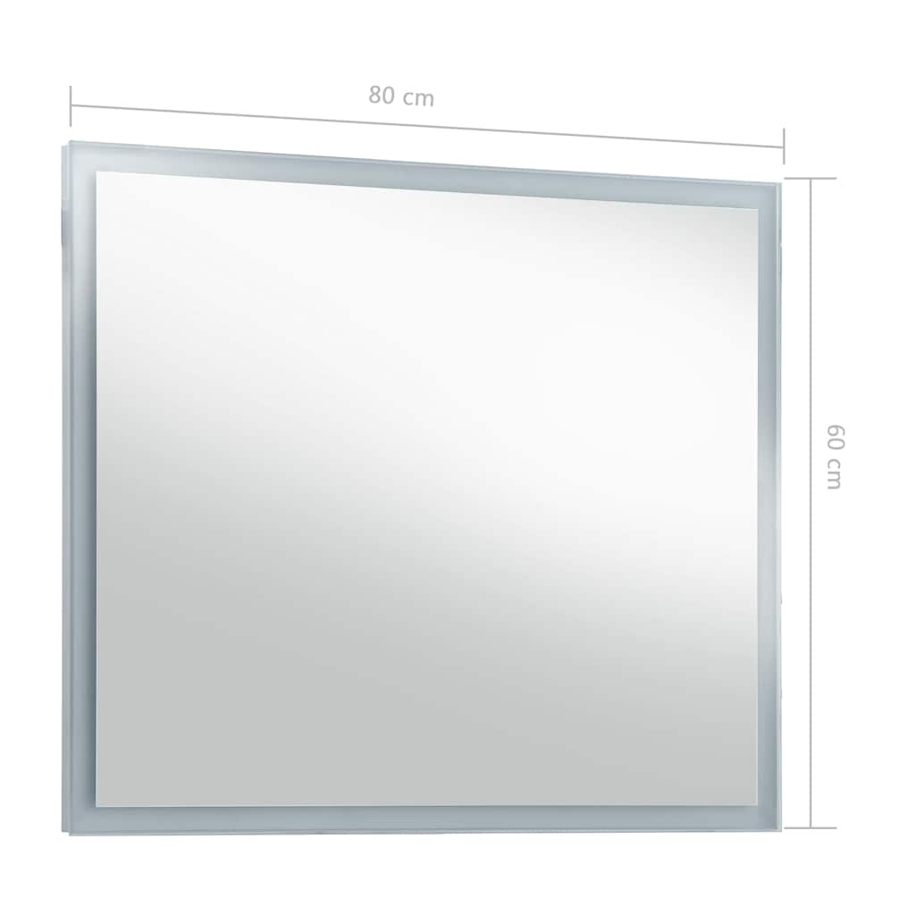 vidaXL Ścienne lustro łazienkowe z LED, 80 x 60 cm