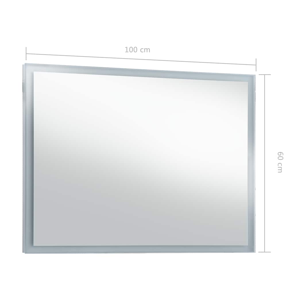 vidaXL Ścienne lustro łazienkowe z LED, 100 x 60 cm
