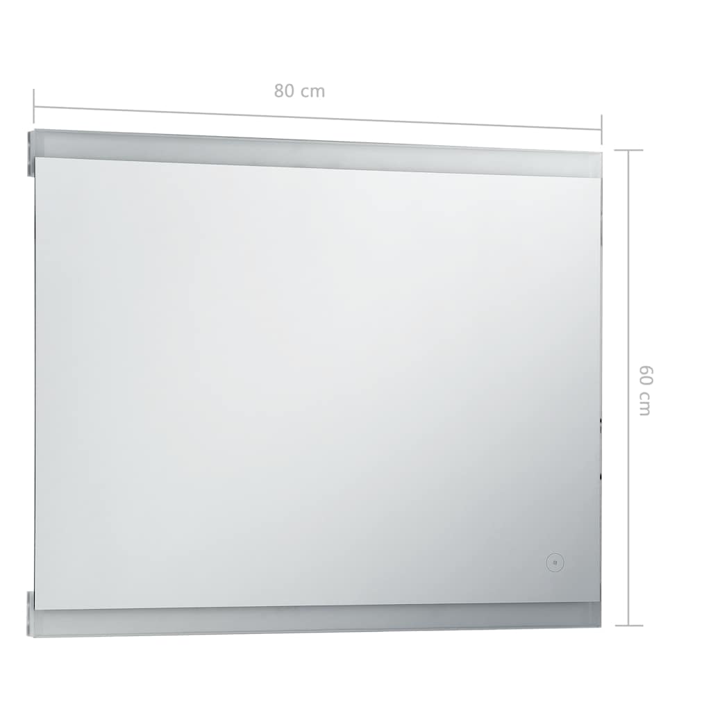 vidaXL Lustro łazienkowe z LED i czujnikiem dotykowym, 80x60 cm
