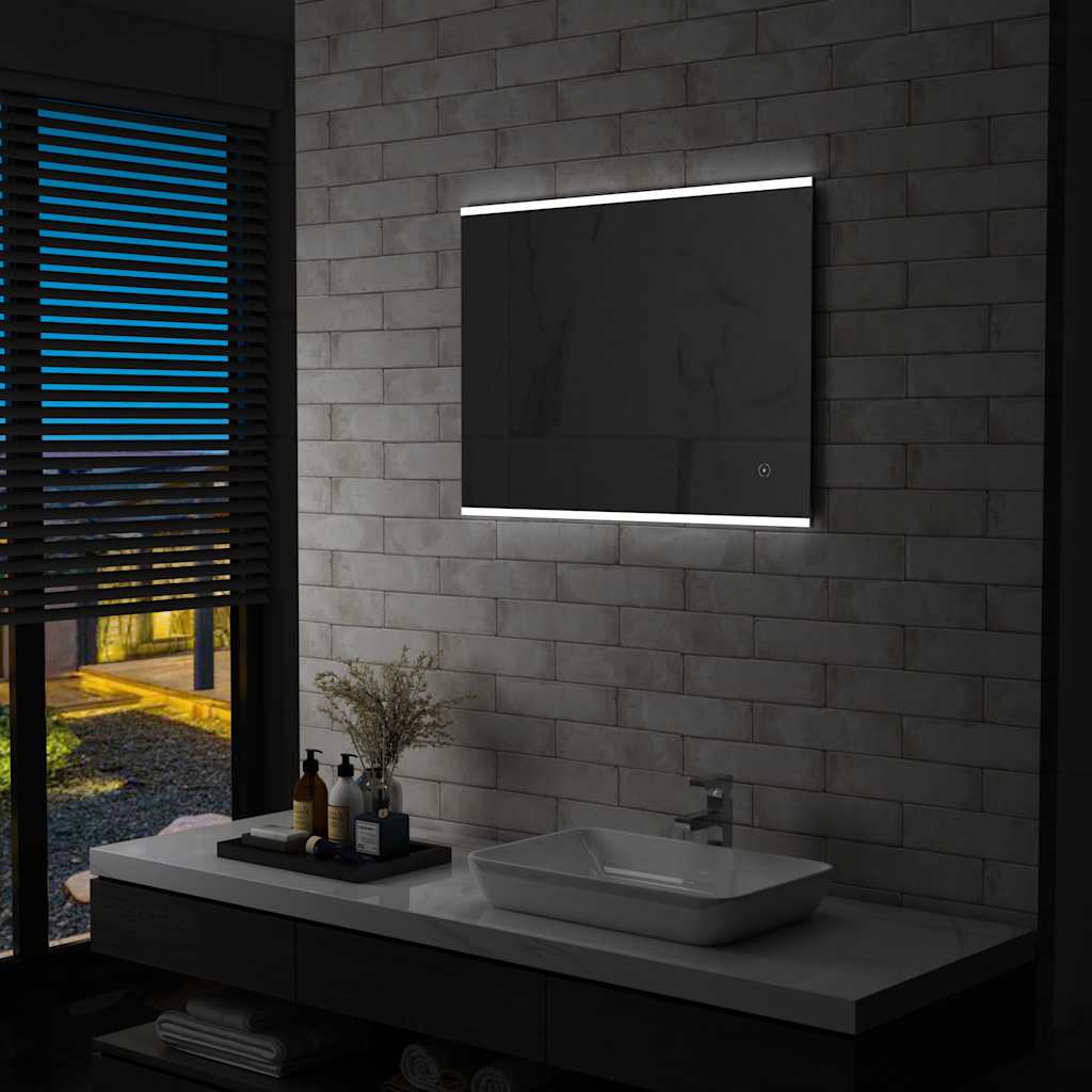 vidaXL Lustro łazienkowe z LED i czujnikiem dotykowym, 80x60 cm