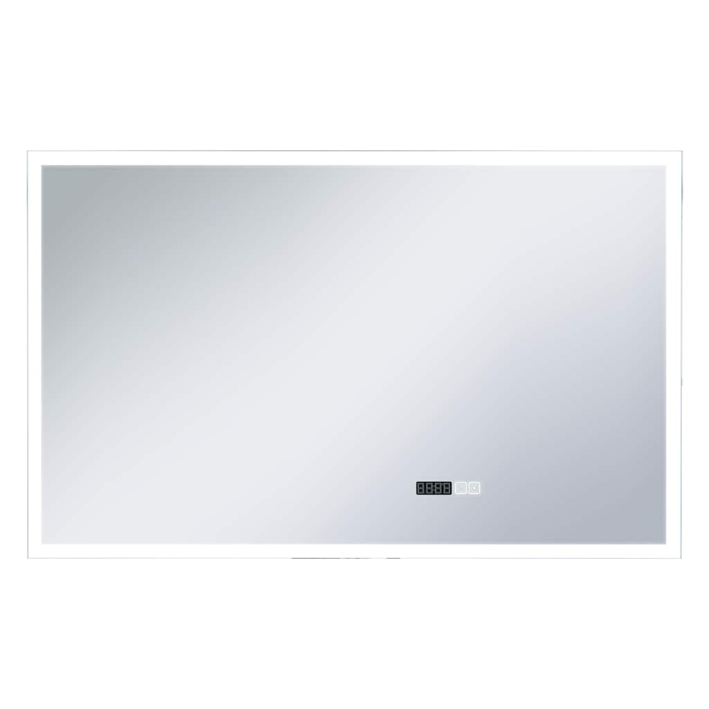 vidaXL Lustro łazienkowe z LED, czujnikiem dotyku i zegarem, 100x60 cm