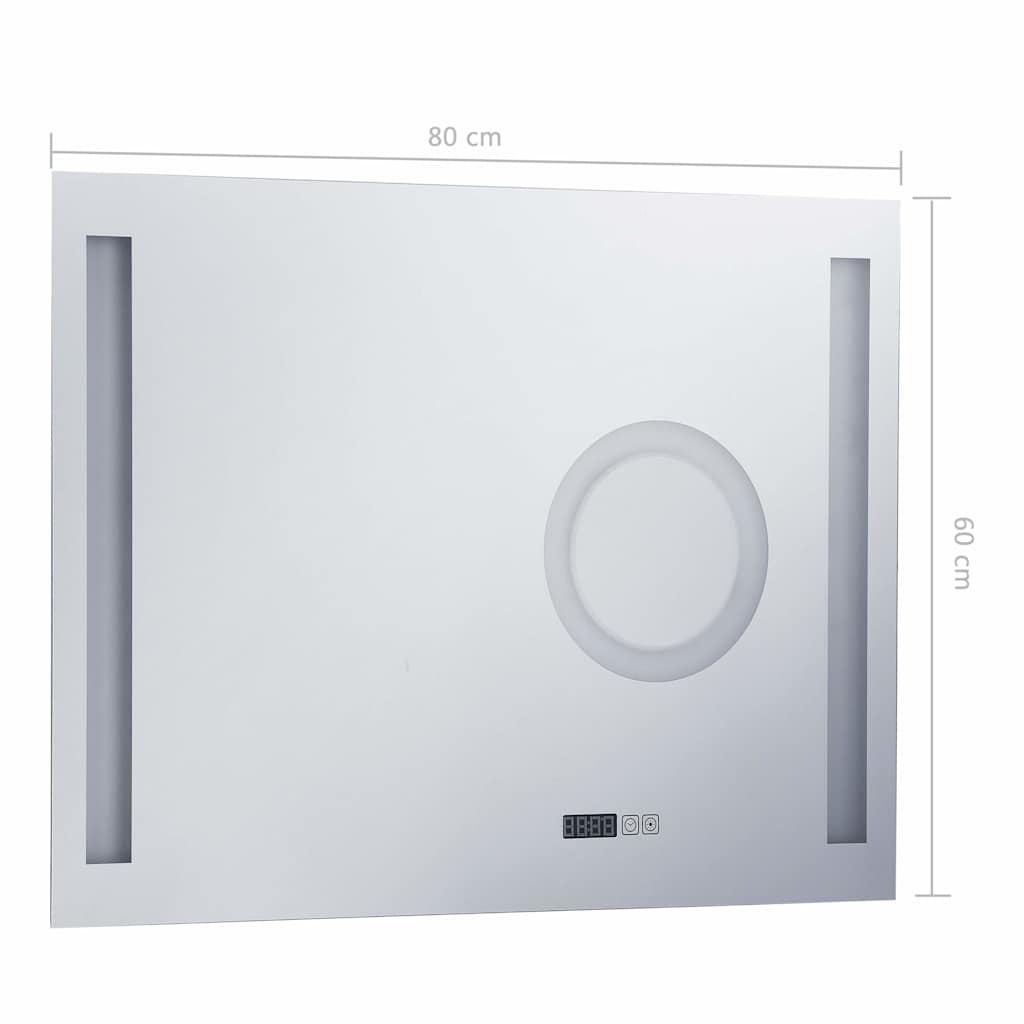 vidaXL Lustro łazienkowe z LED i czujnikiem dotykowym, 80x60 cm