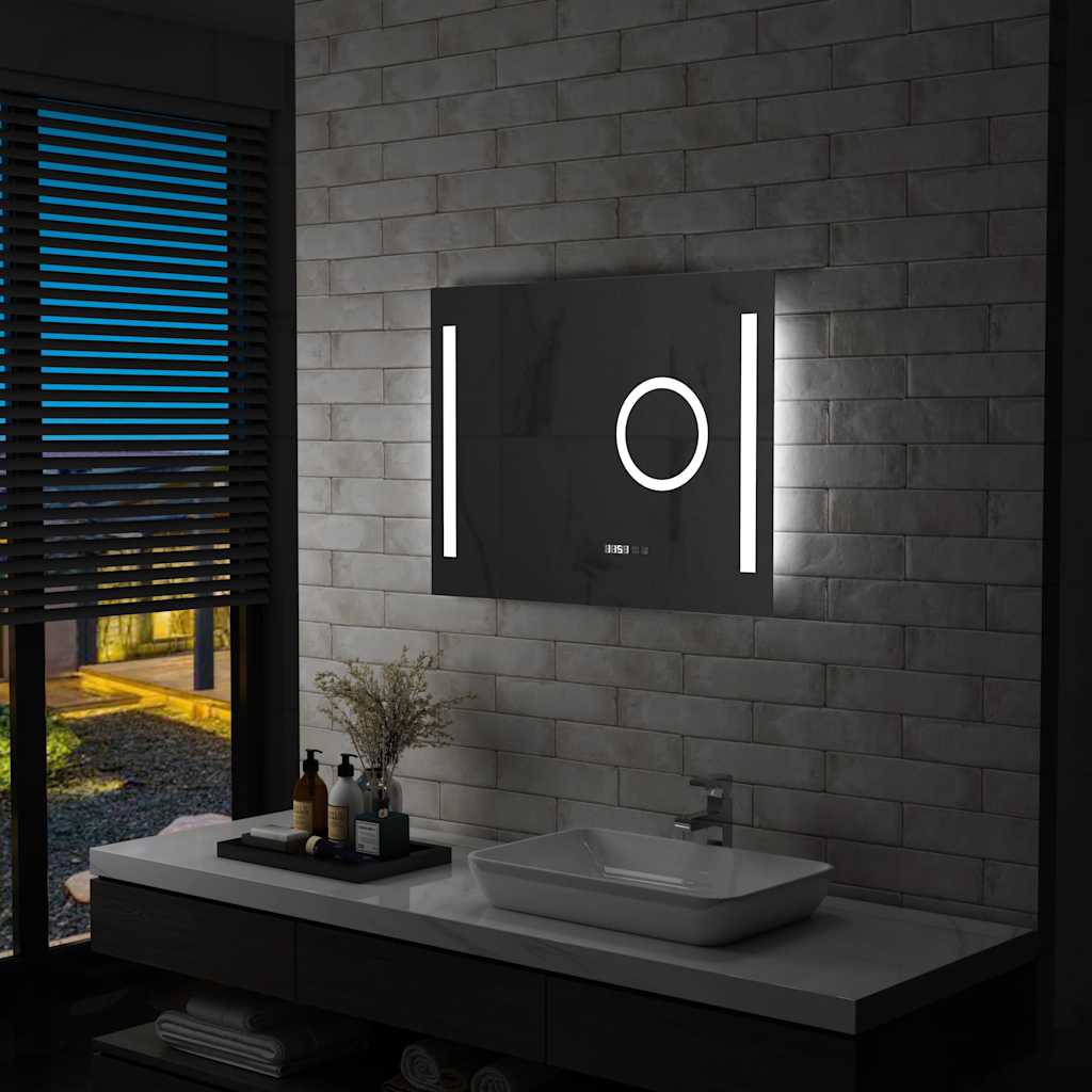 vidaXL Lustro łazienkowe z LED i czujnikiem dotykowym, 80x60 cm