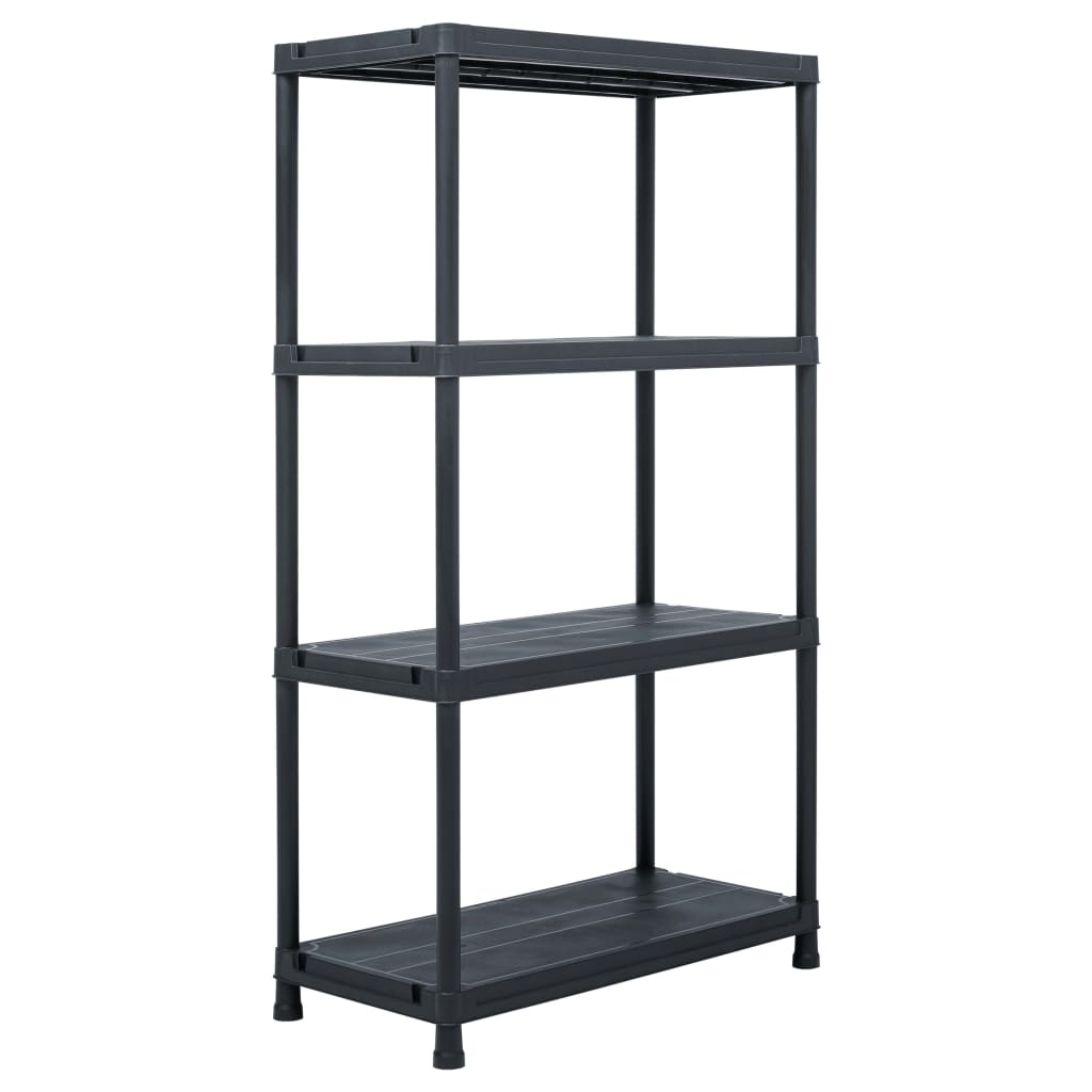 vidaXL Regał magazynowy, czarny, 100 kg, 60x30x138 cm, plastikowy