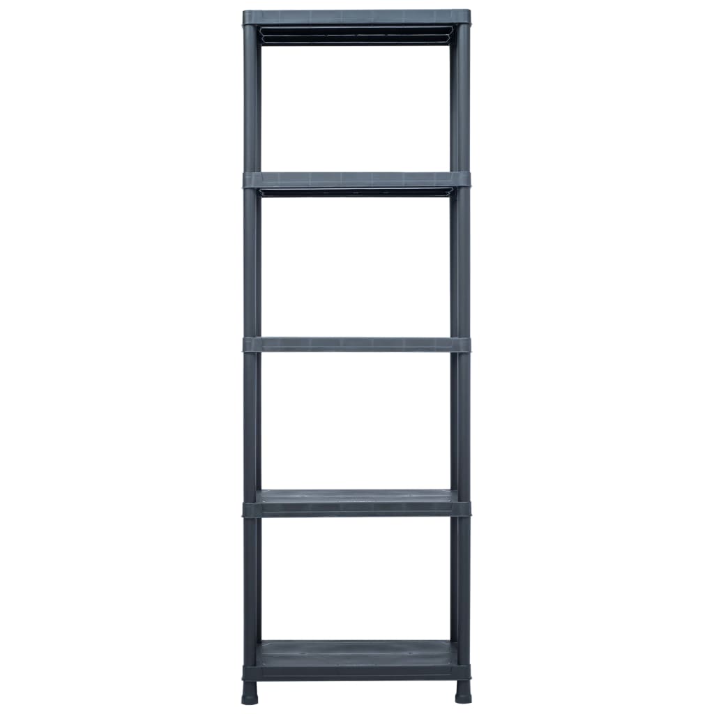 vidaXL Regał magazynowy, czarny, 125 kg, 60x30x180 cm, plastikowy