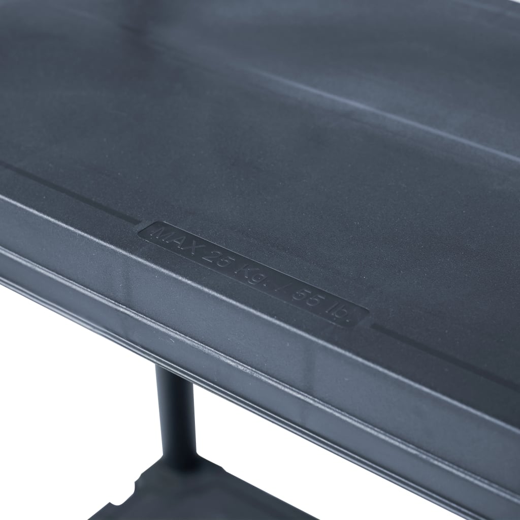vidaXL Regał magazynowy, czarny, 125 kg, 60x30x180 cm, plastikowy