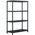 vidaXL Regał magazynowy, czarny, 220 kg, 90x40x138 cm, plastikowy