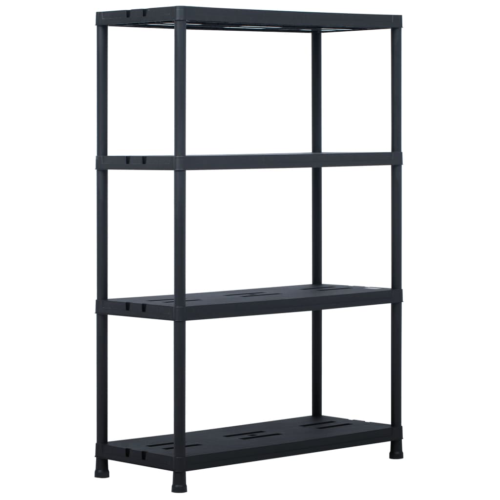 vidaXL Regał magazynowy, czarny, 220 kg, 90x40x138 cm, plastikowy