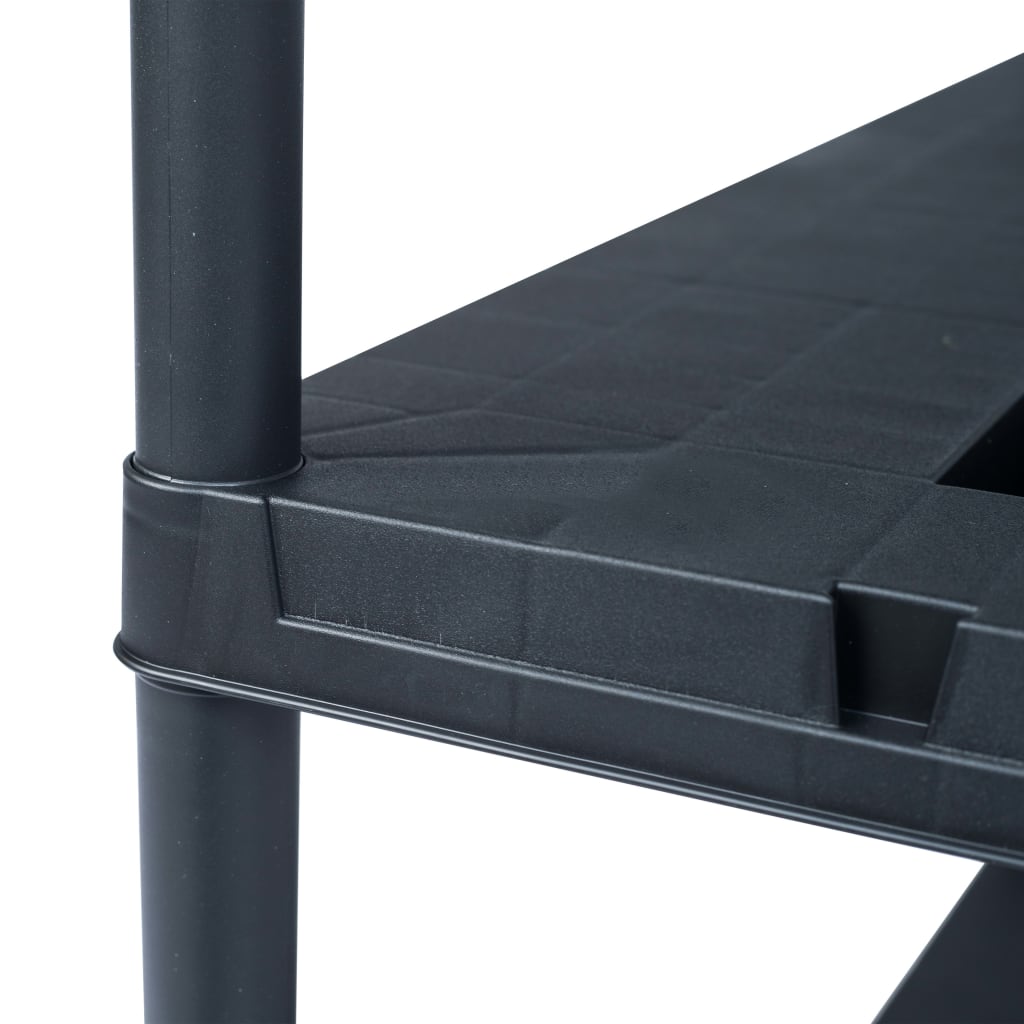 vidaXL Regał magazynowy, czarny, 220 kg, 90x40x138 cm, plastikowy