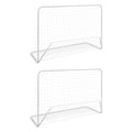 vidaXL Bramki piłkarskie z siatkami, 2 szt. 182x61x122 cm, stal, białe