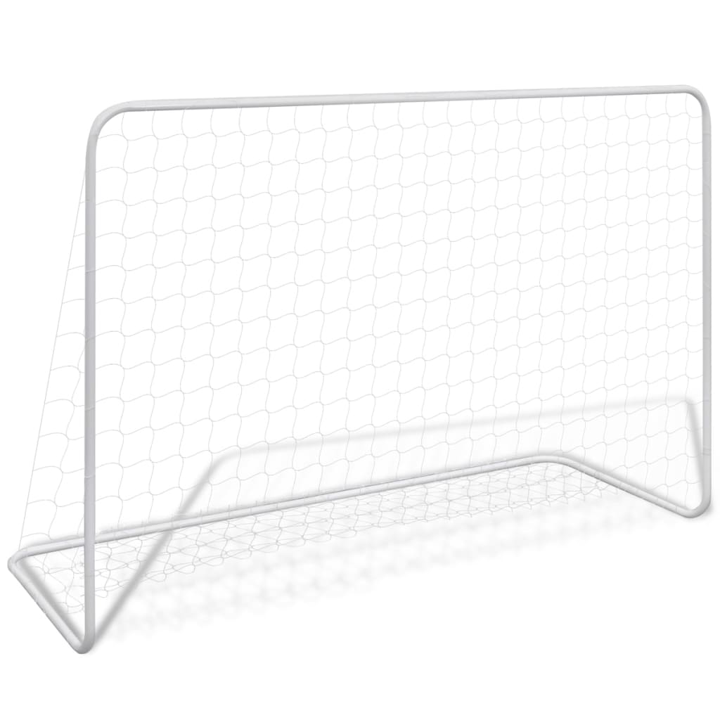 vidaXL Bramki piłkarskie z siatkami, 2 szt. 182x61x122 cm, stal, białe
