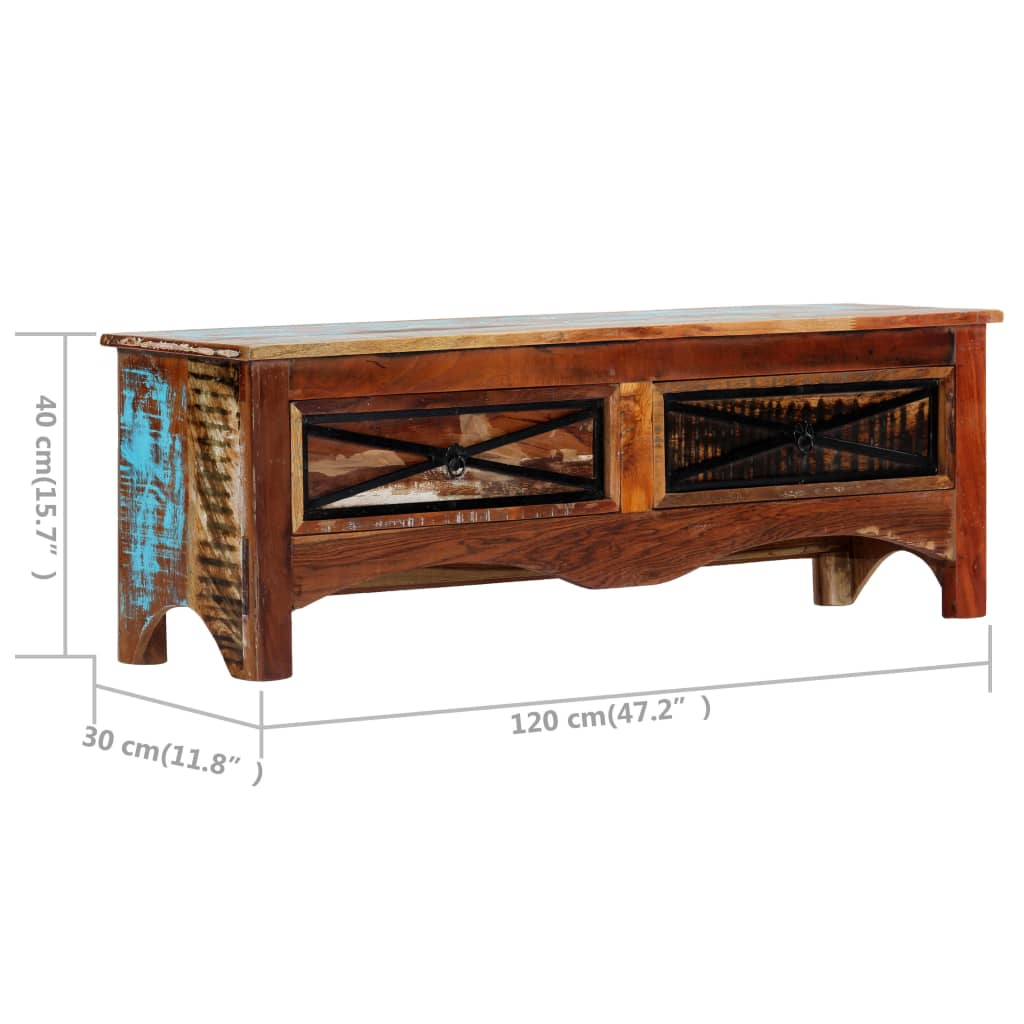 vidaXL Szafka pod TV, 120 x 30 x 40 cm, lite drewno odzyskane