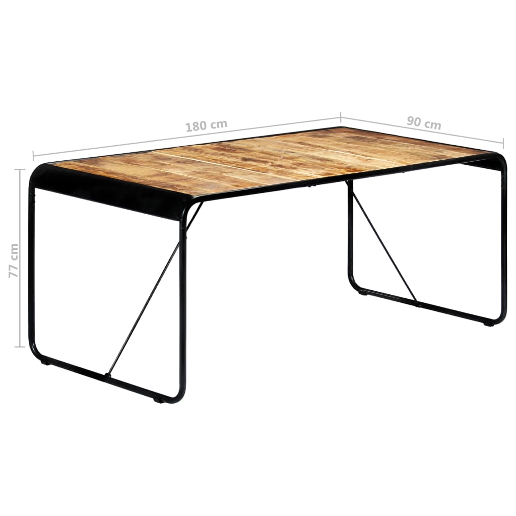 vidaXL Stół jadalniany, 180 x 90 x 76 cm, lite surowe drewno mango