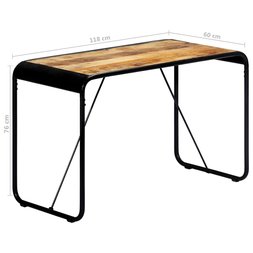 vidaXL Stół jadalniany, 118x60x76 cm, lite surowe drewno mango