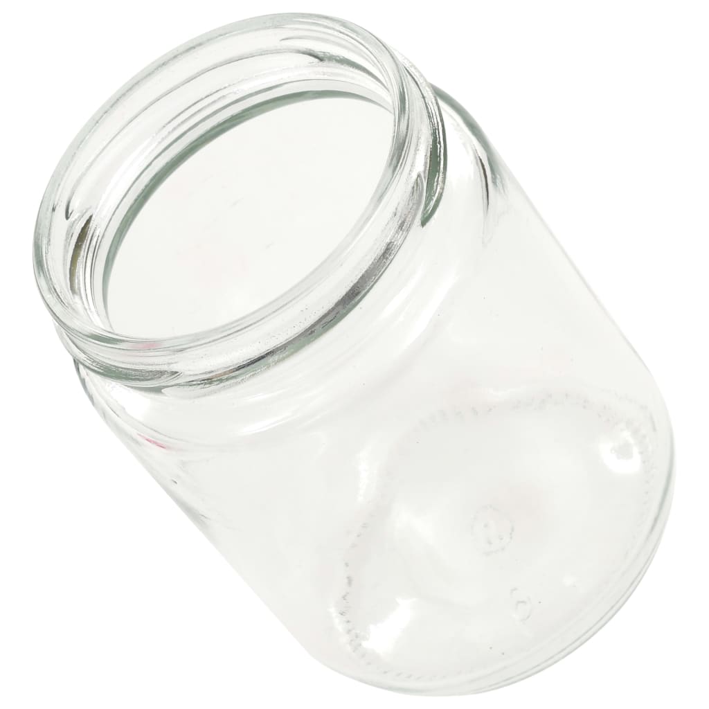 vidaXL Szklane słoiki na dżem, biało-czerwone pokrywki, 48 szt, 230 ml