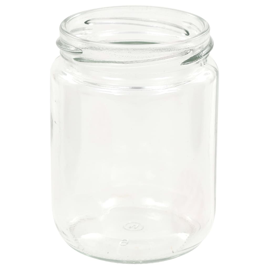 vidaXL Szklane słoiki na dżem, biało-czerwone pokrywki, 96 szt, 230 ml