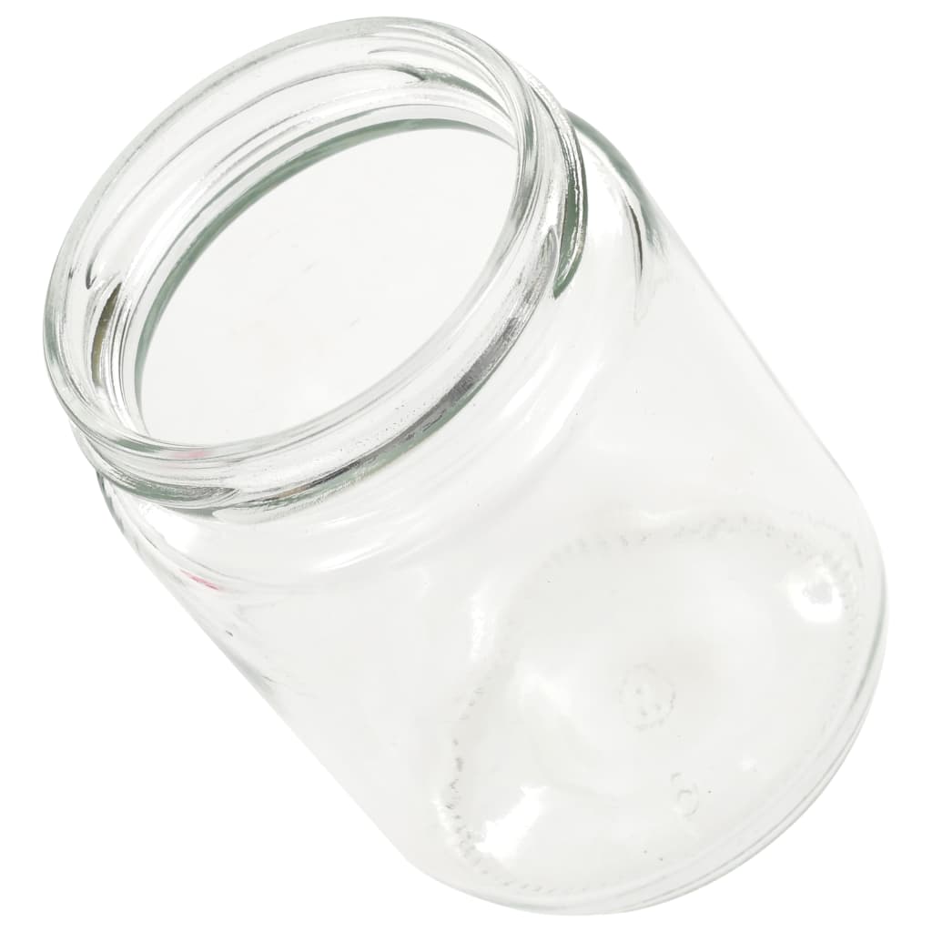 vidaXL Szklane słoiki na dżem, biało-czerwone pokrywki, 96 szt, 230 ml
