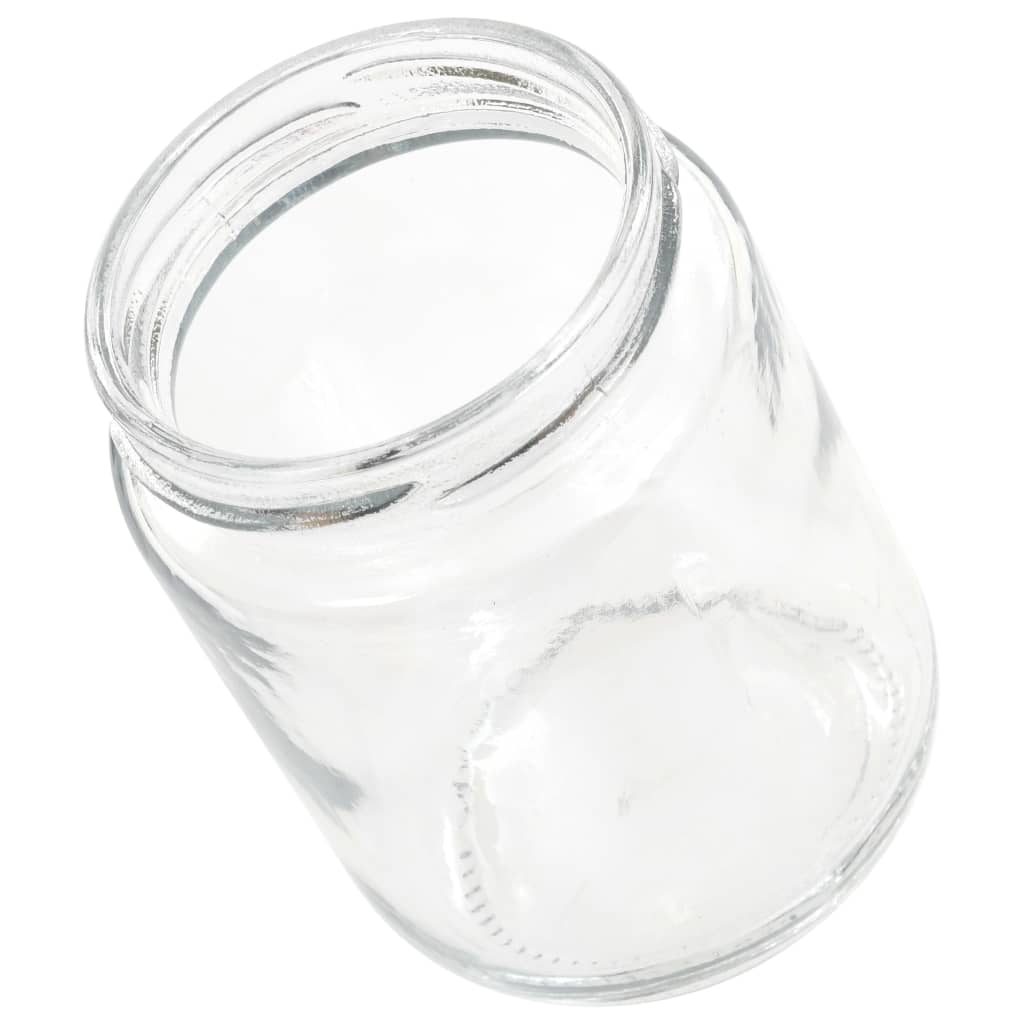 vidaXL Szklane słoiki na dżem, czerwone pokrywki, 96 szt., 230 ml