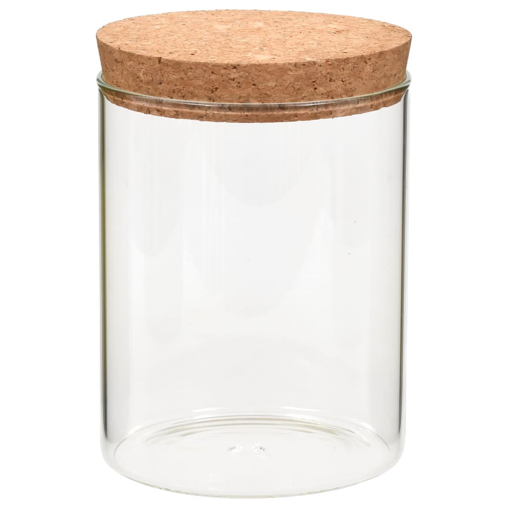vidaXL Szklane słoje z korkową pokrywką, 6 szt., 650 ml