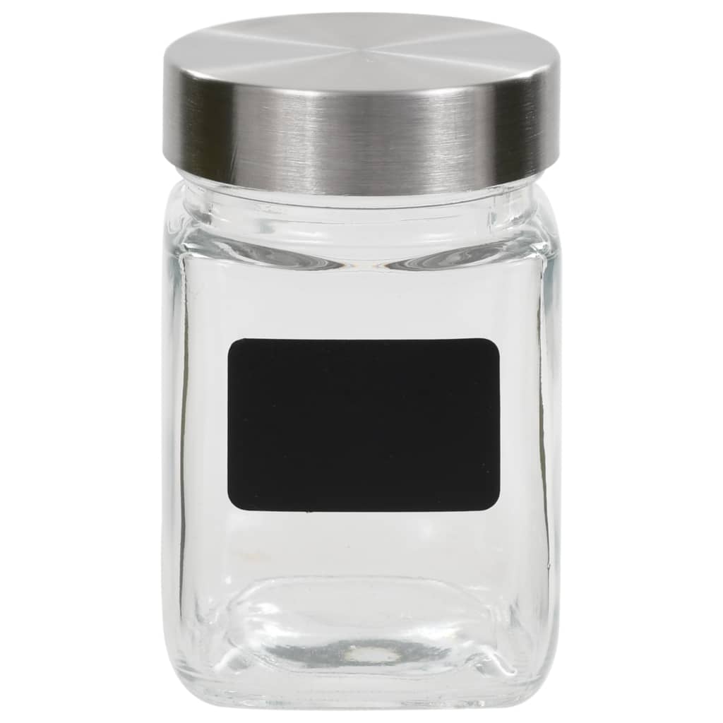 vidaXL Słoiki do przechowywania z nalepkami, 12 szt., 300 ml
