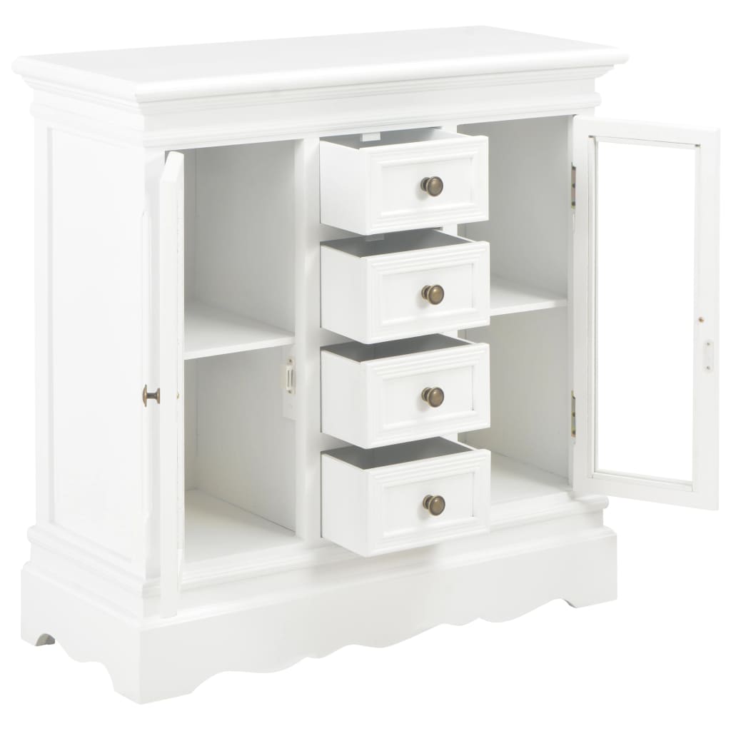 vidaXL Komoda, biała, 70 x 28 x 70 cm, lite drewno sosnowe