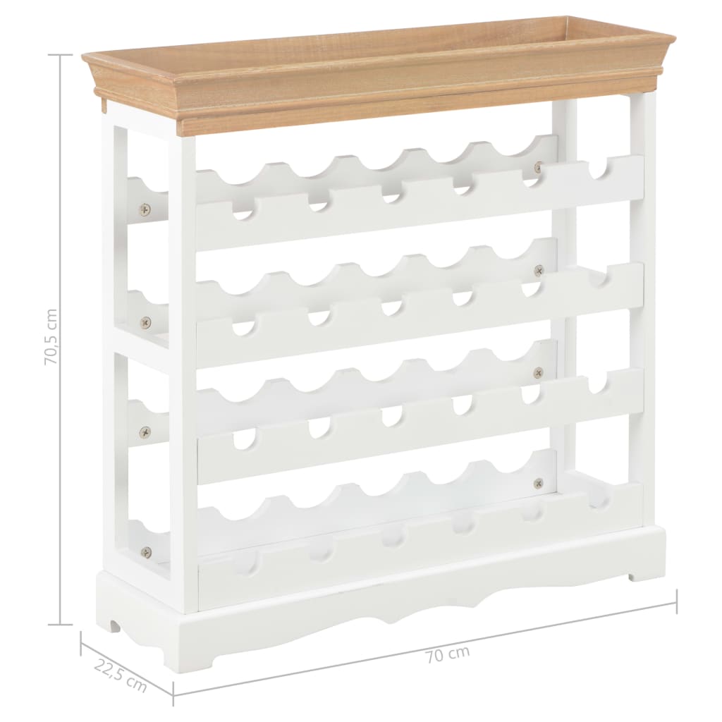 vidaXL Szafka na wino, biała, 70x22,5x70,5 cm, MDF