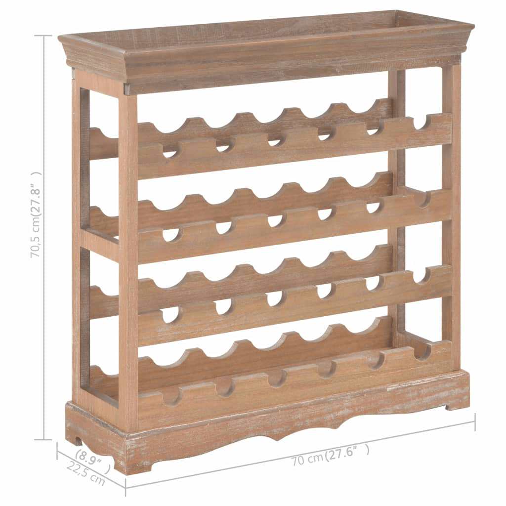vidaXL Szafka na wino, brązowa, 70x22,5x70,5 cm, MDF