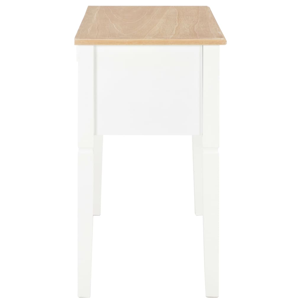 vidaXL Biurko, białe, 109,5x45x77,5 cm, drewniane