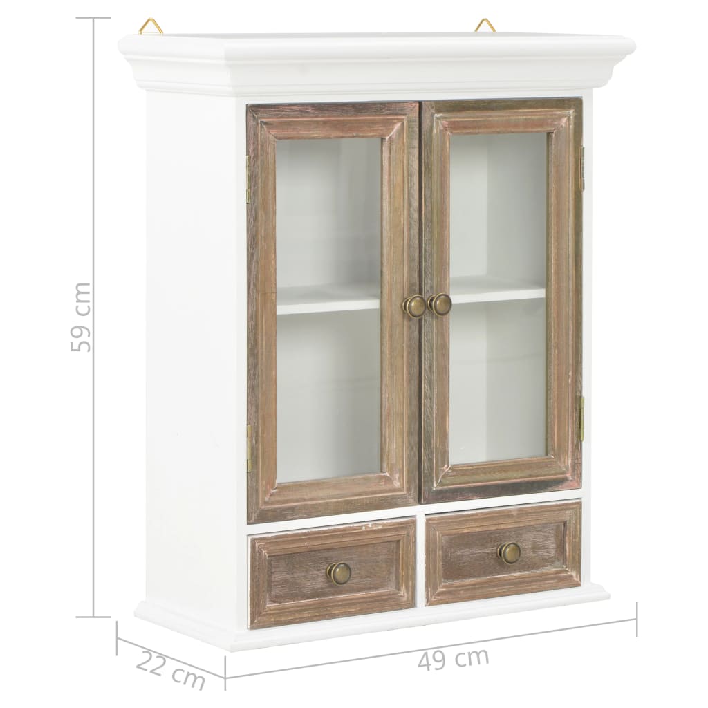 vidaXL Szafka wisząca, biała, 49x22x59 cm, materiał drewnopochodny