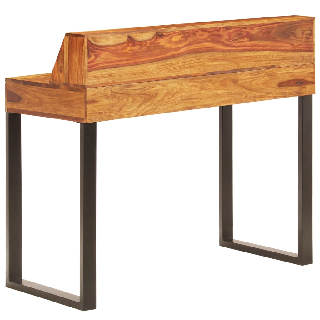 vidaXL Biurko, 110x55x94 cm, lite drewno akacjowe i stal