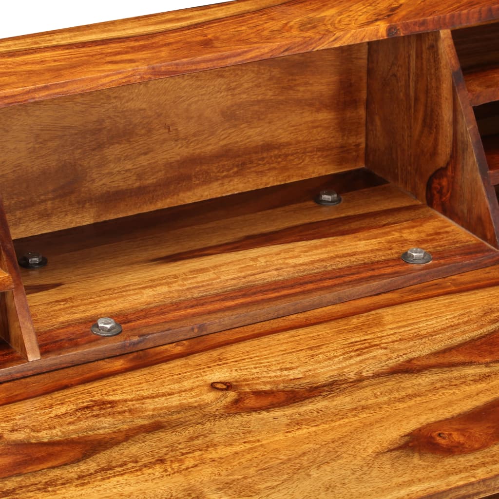 vidaXL Biurko, 110x55x94 cm, lite drewno akacjowe i stal