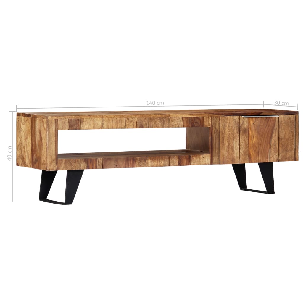 vidaXL Szafka pod TV, 140x30x40 cm, lite drewno akacjowe
