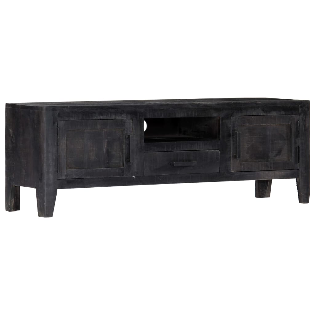 vidaXL Szafka pod TV, czarna, 118 x 30 x 40 cm, lite drewno mango