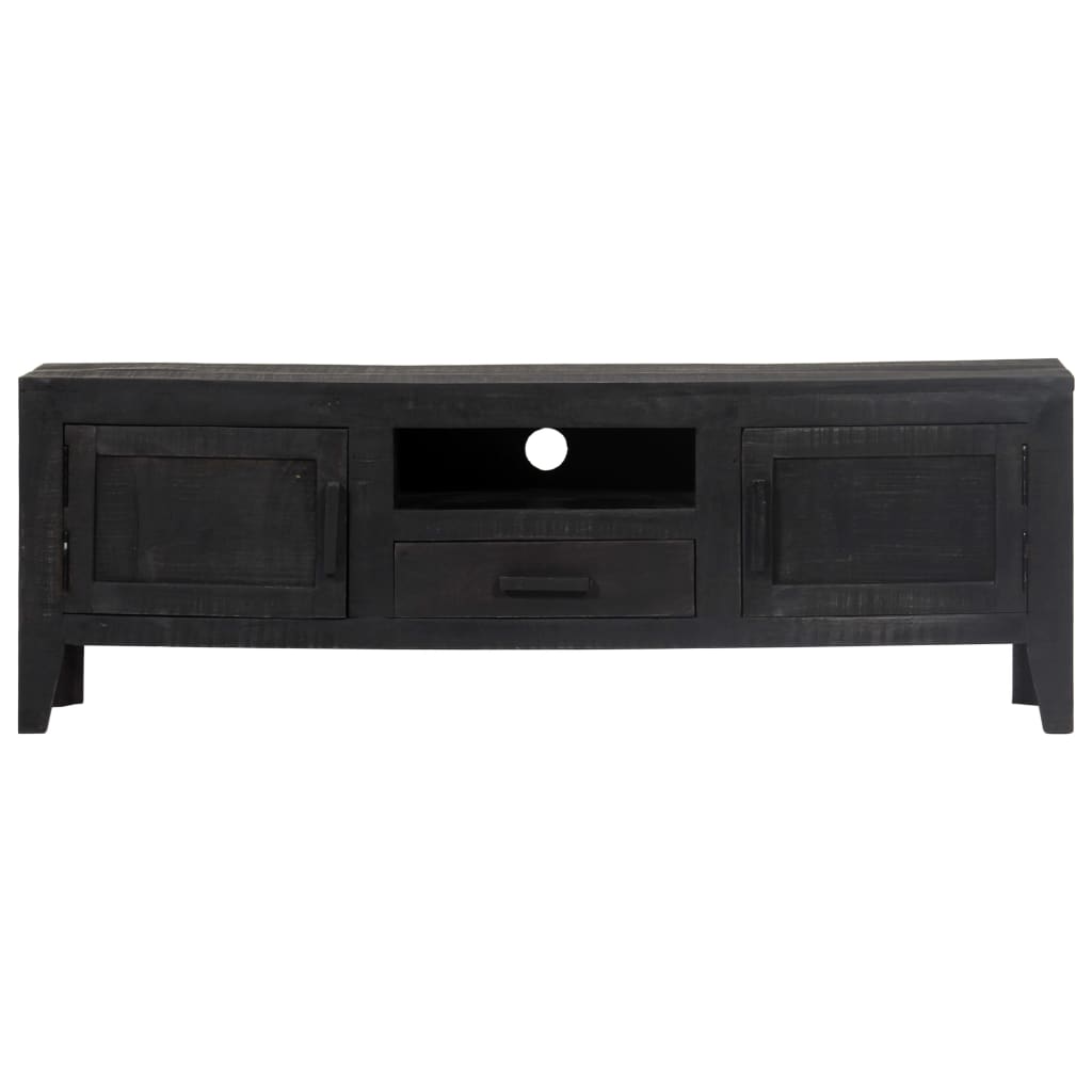 vidaXL Szafka pod TV, czarna, 118 x 30 x 40 cm, lite drewno mango