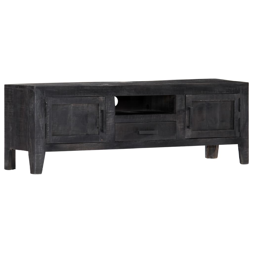 vidaXL Szafka pod TV, czarna, 118 x 30 x 40 cm, lite drewno mango