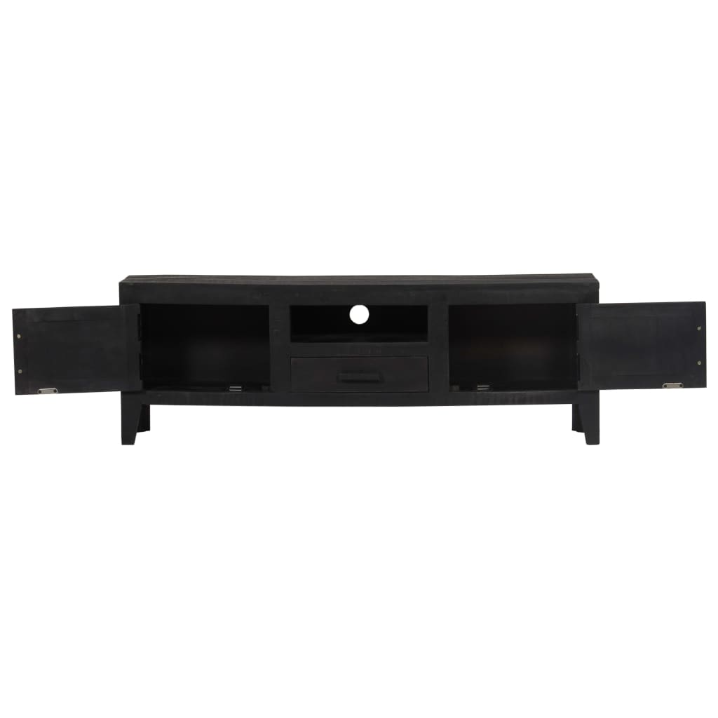 vidaXL Szafka pod TV, czarna, 118 x 30 x 40 cm, lite drewno mango