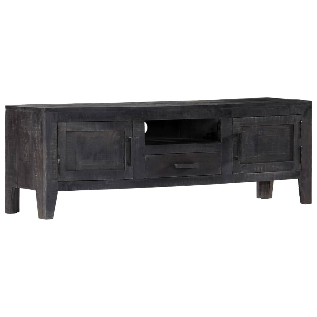 vidaXL Szafka pod TV, czarna, 118 x 30 x 40 cm, lite drewno mango