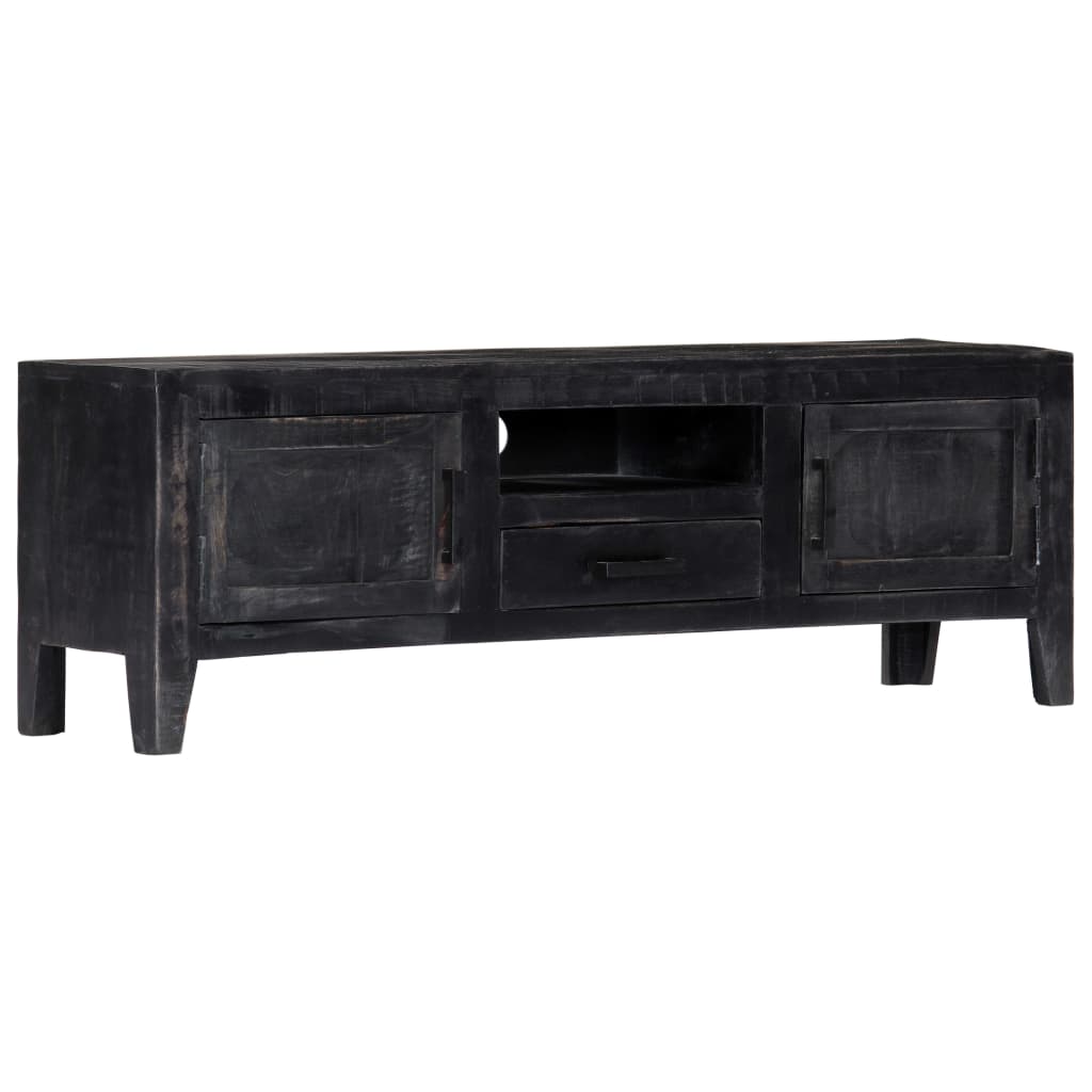 vidaXL Szafka pod TV, czarna, 118 x 30 x 40 cm, lite drewno mango